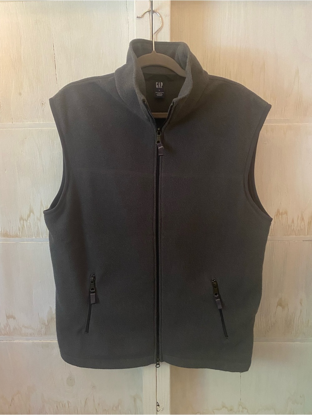 GAP Men's Charcoal Fleece Vest - Full Zip